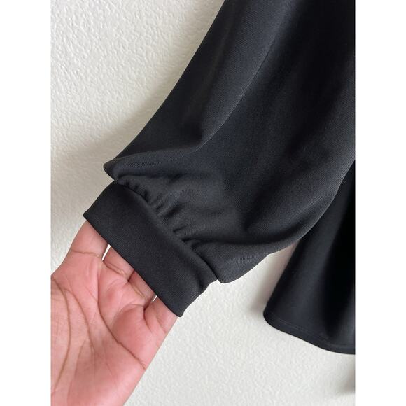 Karl Lagerfeld black top Tie Front Size Medium - Picture 3 of 6